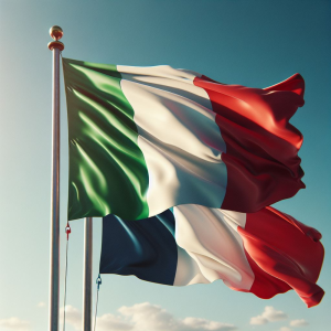 Italská a francouzská vlajka